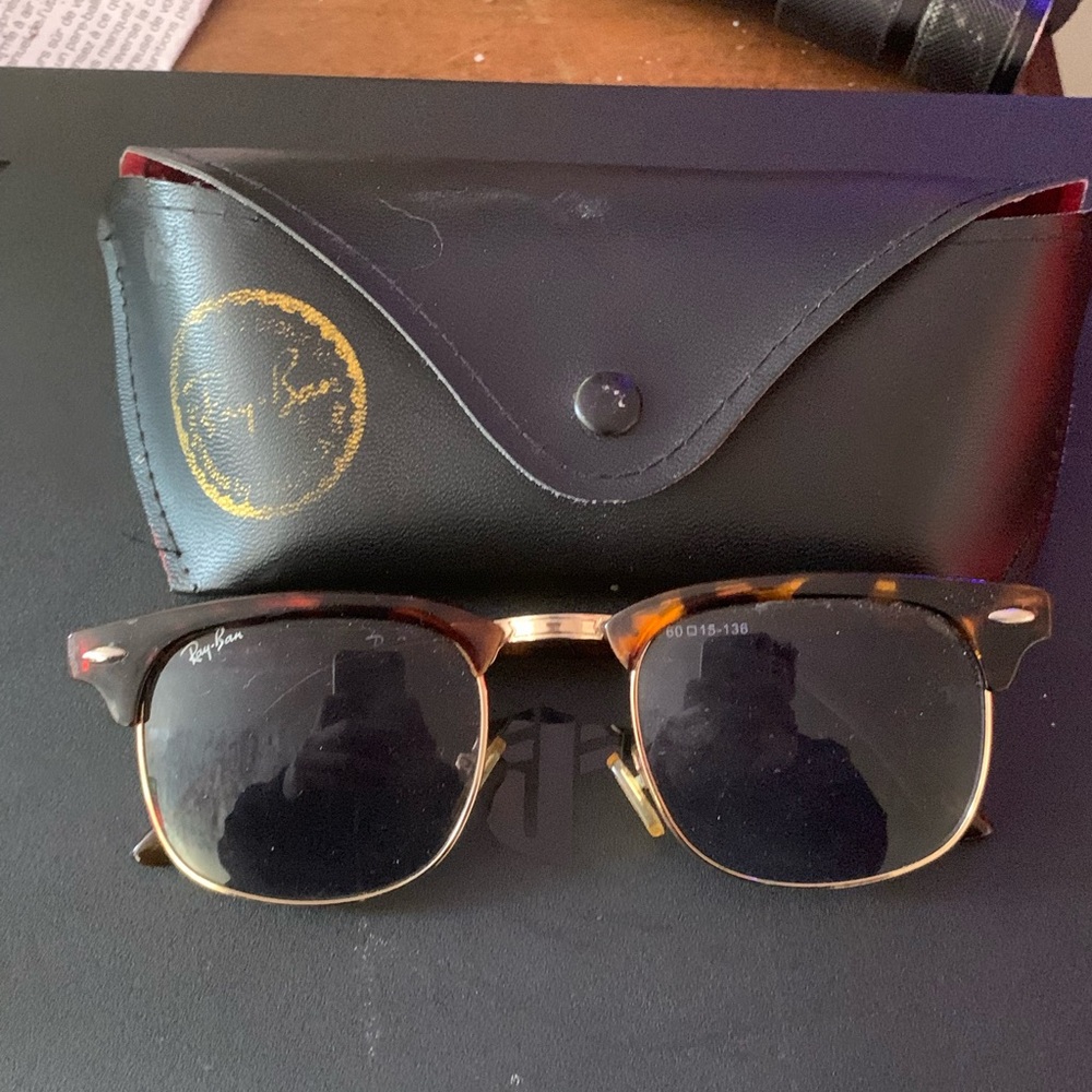 Ray-Ban Tortoise and Gold Sunglasses with Black Case